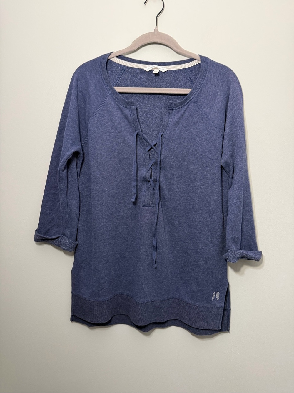 Victoria's Secret Blue Lace-Up Pullover Swearshirt